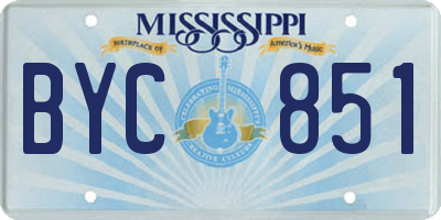 MS license plate BYC851