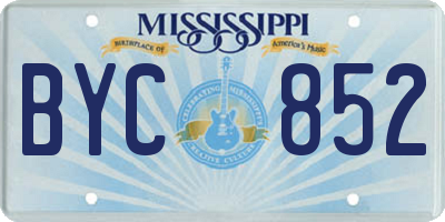 MS license plate BYC852