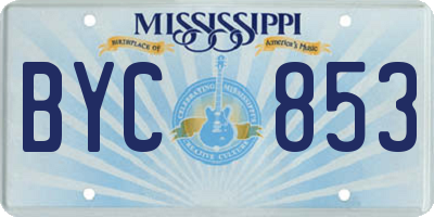 MS license plate BYC853