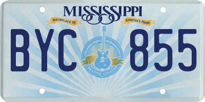 MS license plate BYC855