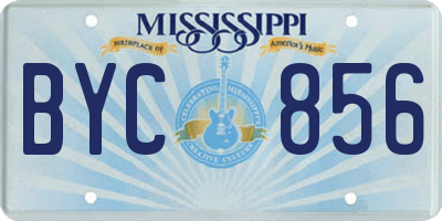 MS license plate BYC856