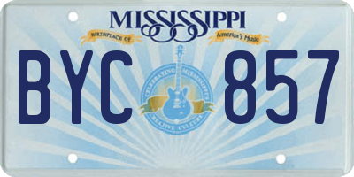 MS license plate BYC857