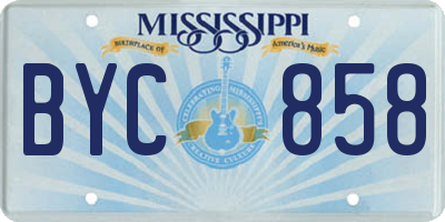 MS license plate BYC858