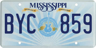 MS license plate BYC859