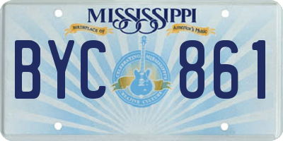 MS license plate BYC861