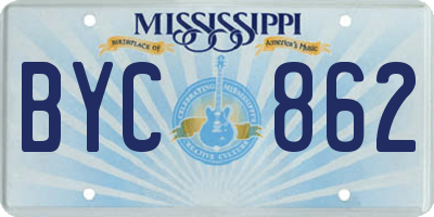 MS license plate BYC862