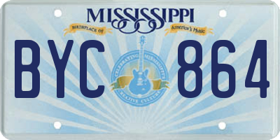 MS license plate BYC864