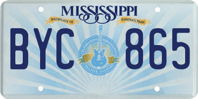 MS license plate BYC865