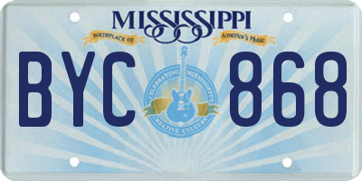 MS license plate BYC868