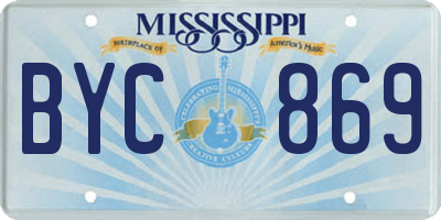 MS license plate BYC869