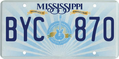 MS license plate BYC870