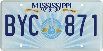 MS license plate BYC871
