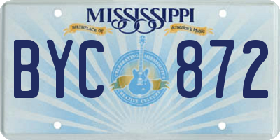 MS license plate BYC872