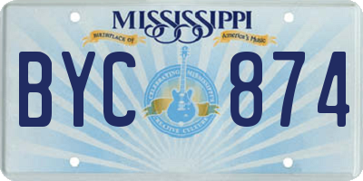 MS license plate BYC874