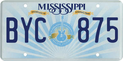 MS license plate BYC875