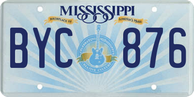 MS license plate BYC876