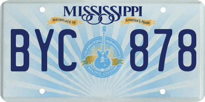 MS license plate BYC878