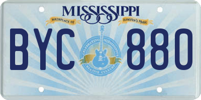 MS license plate BYC880