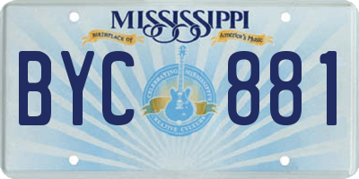 MS license plate BYC881