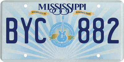 MS license plate BYC882