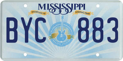 MS license plate BYC883