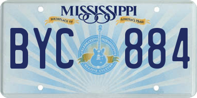 MS license plate BYC884