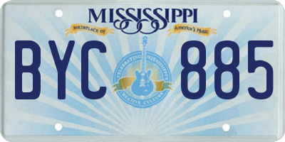 MS license plate BYC885