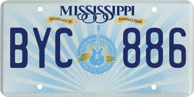 MS license plate BYC886