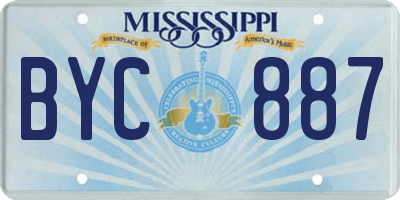 MS license plate BYC887
