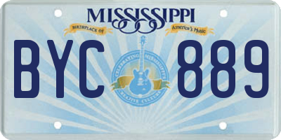MS license plate BYC889