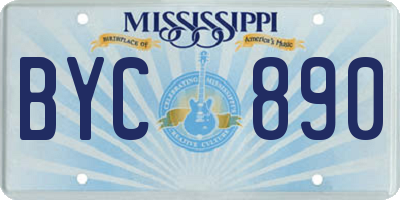 MS license plate BYC890