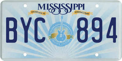 MS license plate BYC894