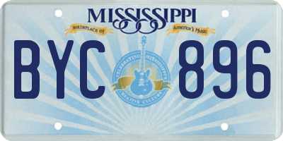 MS license plate BYC896
