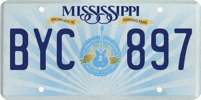 MS license plate BYC897
