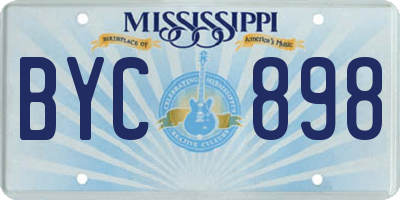 MS license plate BYC898
