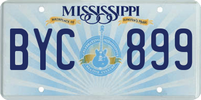 MS license plate BYC899