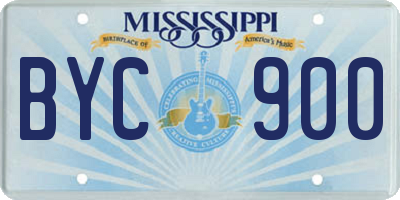 MS license plate BYC900