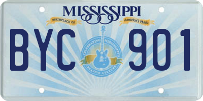 MS license plate BYC901