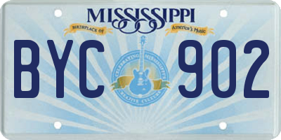 MS license plate BYC902