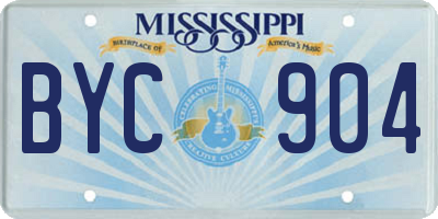 MS license plate BYC904