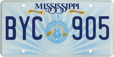 MS license plate BYC905