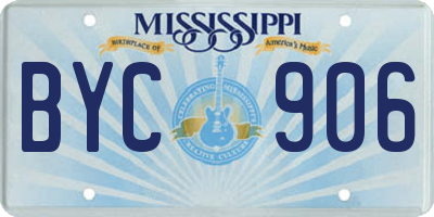 MS license plate BYC906