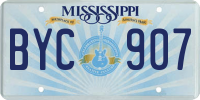 MS license plate BYC907