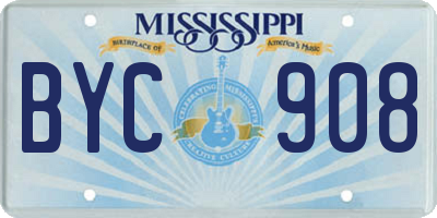 MS license plate BYC908