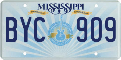 MS license plate BYC909