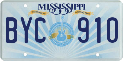 MS license plate BYC910