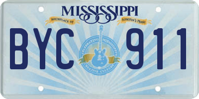 MS license plate BYC911