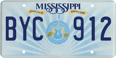 MS license plate BYC912