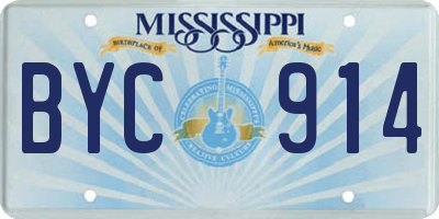 MS license plate BYC914