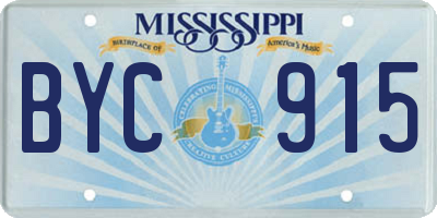 MS license plate BYC915